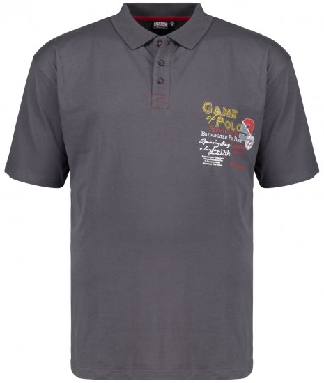 Adamo Perth Printed Polo Shirt Charcoal - Polo krekli - Polo krekli - 2XL-8XL