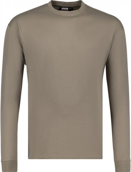 Adamo Floyd Comfort fit Long sleeve T-shirt Khaki - T-krekli - T-krekli - 2XL-14XL