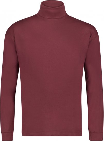 Adamo Fabio Comfort fit Turtleneck Long sleeve T-shirt Burgundy - T-krekli - T-krekli - 2XL-14XL