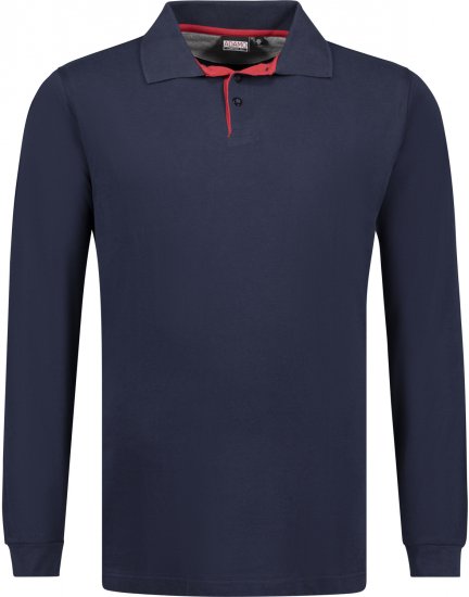Adamo Peter Comfort fit Long sleeve Polo Navy - Polo krekli - Polo krekli - 2XL-8XL