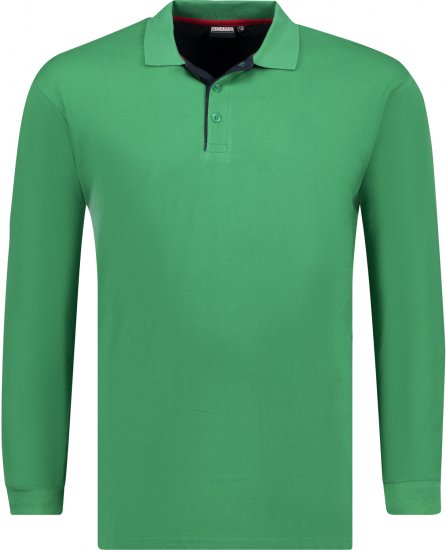 Adamo Peter Comfort fit Long sleeve Polo Green - Polo krekli - Polo krekli - 2XL-8XL