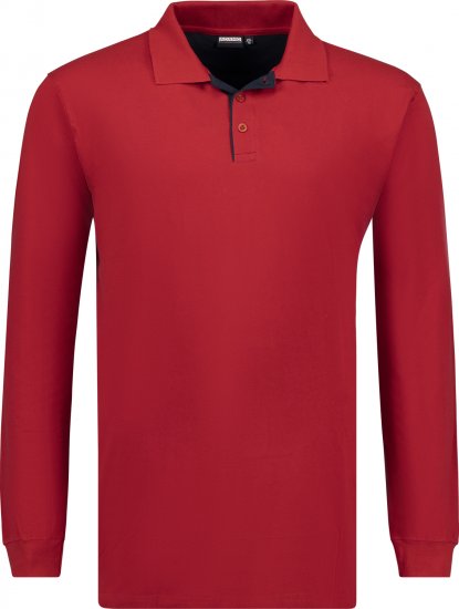 Adamo Peter Comfort fit Long sleeve Polo Red - Polo krekli - Polo krekli - 2XL-8XL