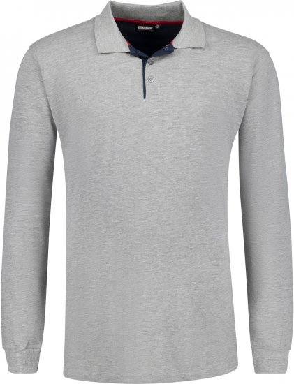 Adamo Peter Comfort fit Long sleeve Polo Grey - Polo krekli - Polo krekli - 2XL-8XL