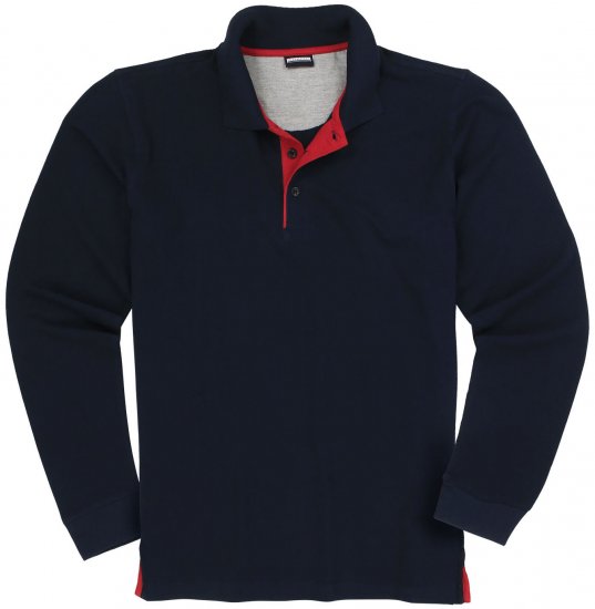 Adamo Peter Comfort fit Long sleeve Polo Navy - Polo krekli - Polo krekli - 2XL-8XL