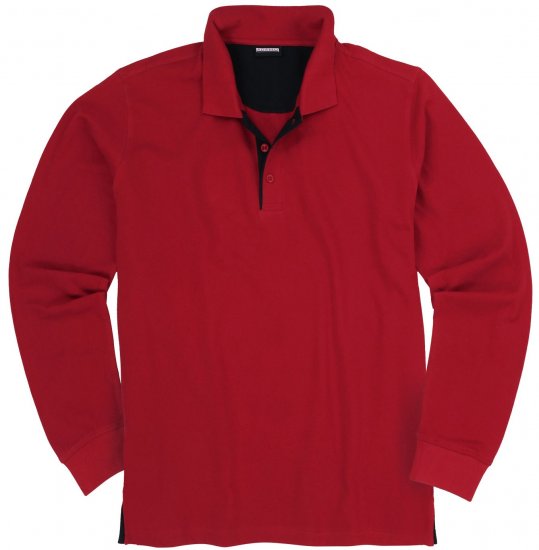 Adamo Peter Comfort fit Long sleeve Polo Red - Polo krekli - Polo krekli - 2XL-8XL