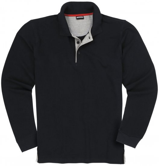 Adamo Peter Comfort fit Long sleeve Polo Black - Polo krekli - Polo krekli - 2XL-8XL