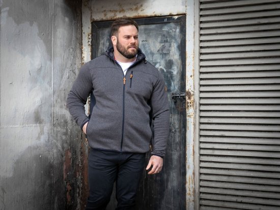 D555 Conrad Detachable Hood Bonded Fleece Zip Through Hoody Tumši zila - Džemperi un džemperi ar kapuci - Džemperi - 2XL-14XL