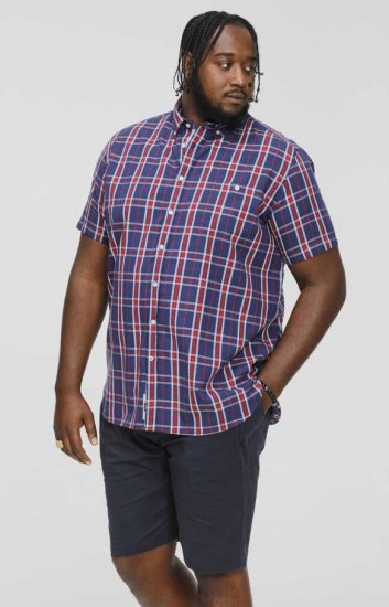 D555 ROYSTON S/S Shirt Navy - Krekli - Krekli - 2XL-8XL
