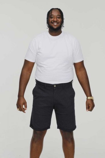 D555 DUDLEY AO Printed Stretch Chino Shorts Navy - Šorti - Šorti - W40-W60