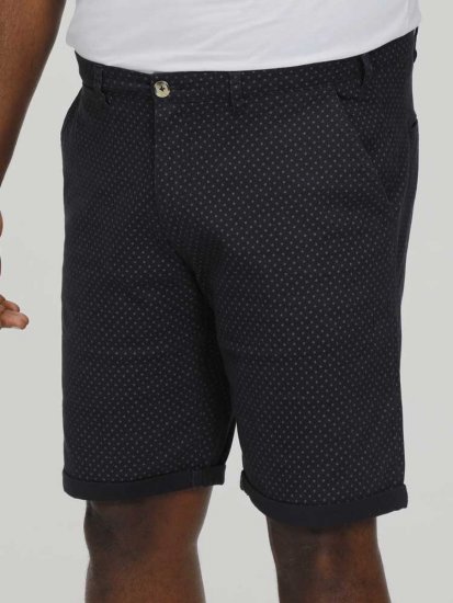 D555 DUDLEY AO Printed Stretch Chino Shorts Navy - Šorti - Šorti - W40-W60