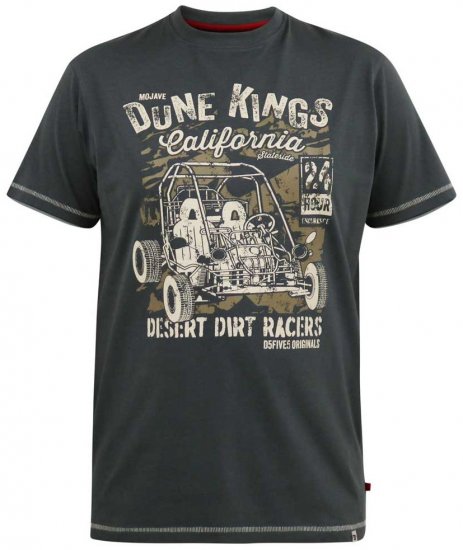 D555 BENNETT Dune Kings Buggy Printed Crew Neck T-Shirt Khaki - T-krekli - T-krekli - 2XL-14XL