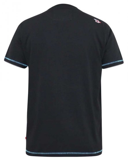 D555 BINGHAM State Of Miami Printed Crew Neck T-Shirt Black - T-krekli - T-krekli - 2XL-14XL