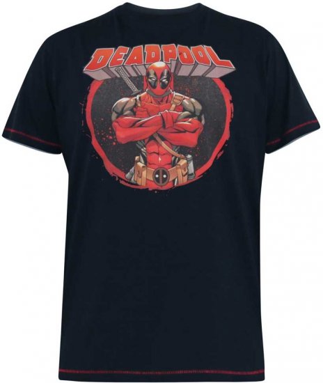 D555 WADE Official Deadpool Printed T-Shirt Dark Navy - T-krekli - T-krekli - 2XL-14XL