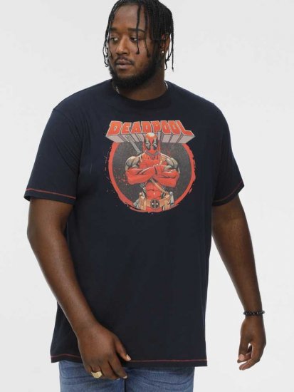 D555 WADE Official Deadpool Printed T-Shirt Dark Navy - T-krekli - T-krekli - 2XL-14XL