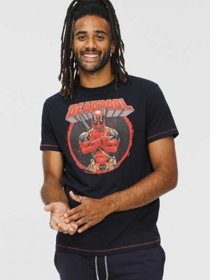 D555 WADE Official Deadpool Printed T-Shirt Dark Navy - T-krekli - T-krekli - 2XL-14XL