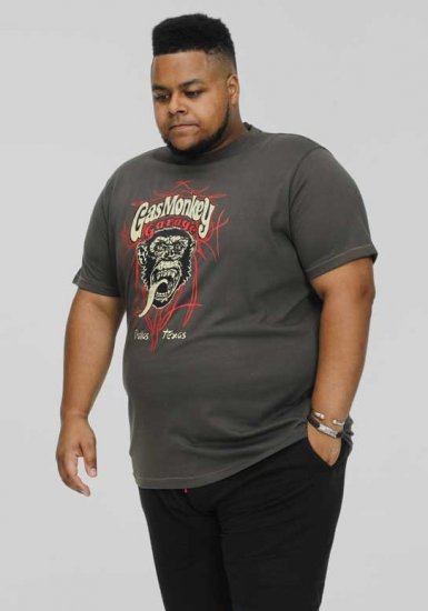 D555 DALLAS Official Gas Monkey Printed Crew Neck T-Shirt Khaki - T-krekli - T-krekli - 2XL-14XL