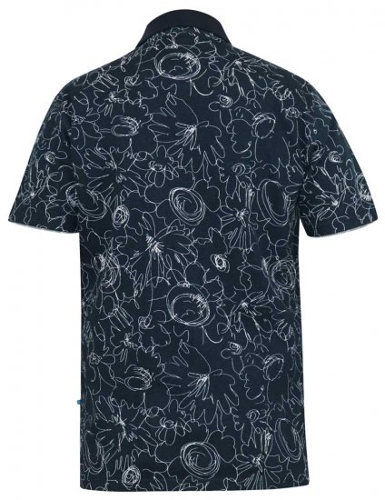 D555 ROLAND Printed Polo Shirt Navy - Polo krekli - Polo krekli - 2XL-8XL