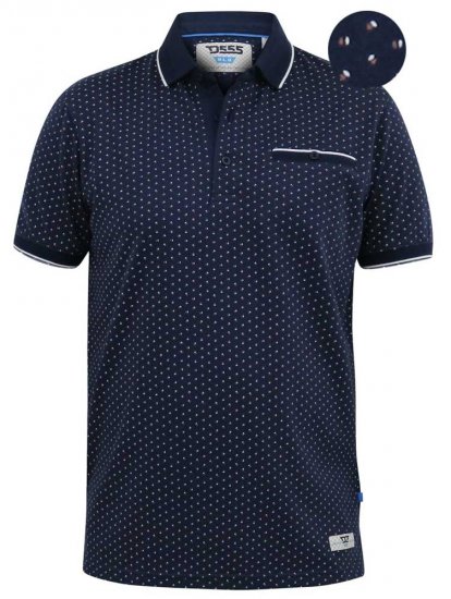 D555 DARWIN AO Printed Polo Shirt Navy - Polo krekli - Polo krekli - 2XL-8XL