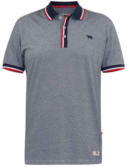 D555 BAYTON 2 Fine Stripe Jersey Polo Grey - Polo krekli - Polo krekli - 2XL-8XL