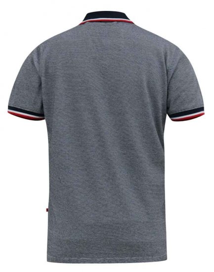 D555 BAYTON 2 Fine Stripe Jersey Polo Grey - Polo krekli - Polo krekli - 2XL-8XL