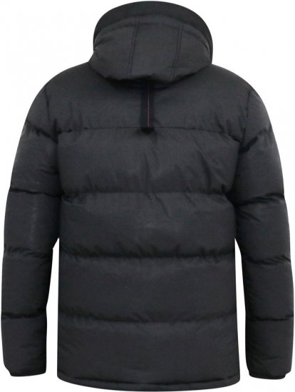 D555 DOMENIC Quilted Puffer Jacket With Half Micro Fleece Lining And Hood Black - Jakas & Lietus apģērbs - Jakas - 2XL-12XL