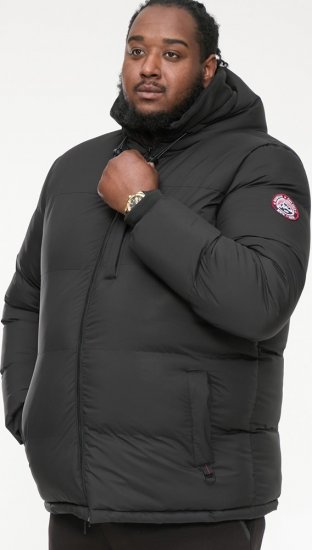 D555 DOMENIC Quilted Puffer Jacket With Half Micro Fleece Lining And Hood Black - Jakas & Lietus apģērbs - Jakas - 2XL-12XL