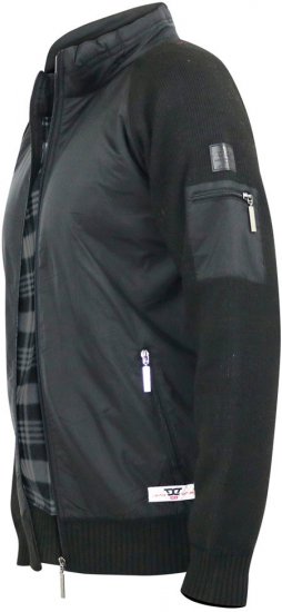 D555 MARSDEN Hybrid Knitted Jacket With Bonded Fleece Lining Black - Jakas & Lietus apģērbs - Jakas - 2XL-12XL