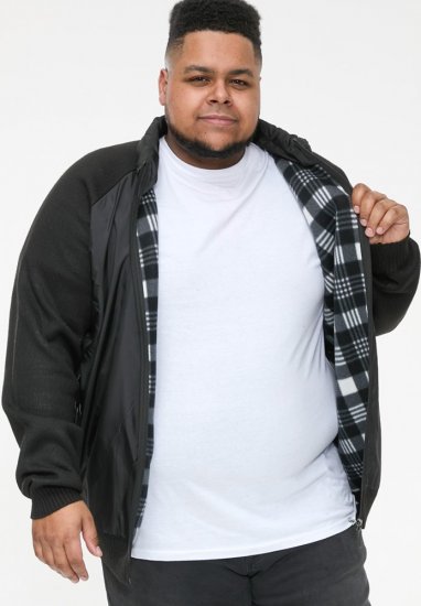 D555 MARSDEN Hybrid Knitted Jacket With Bonded Fleece Lining Black - Jakas & Lietus apģērbs - Jakas - 2XL-12XL