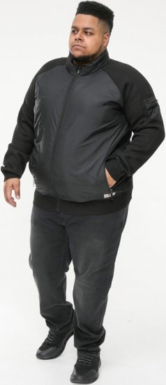 D555 MARSDEN Hybrid Knitted Jacket With Bonded Fleece Lining Black - Jakas & Lietus apģērbs - Jakas - 2XL-12XL