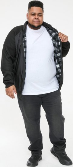 D555 MARSDEN Hybrid Knitted Jacket With Bonded Fleece Lining Black - Jakas & Lietus apģērbs - Jakas - 2XL-12XL