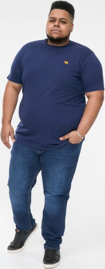 D555 ORSTON Reno Fabric Crew Neck T-Shirt With Chest Embroidery Blue Reno - T-krekli - T-krekli - 2XL-14XL