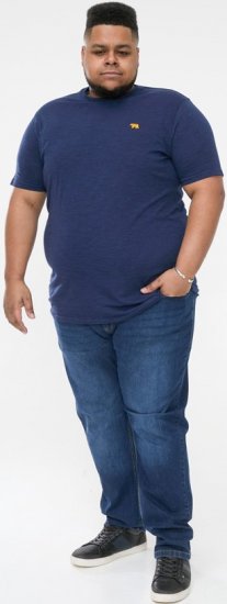 D555 ORSTON Reno Fabric Crew Neck T-Shirt With Chest Embroidery Blue Reno - T-krekli - T-krekli - 2XL-14XL