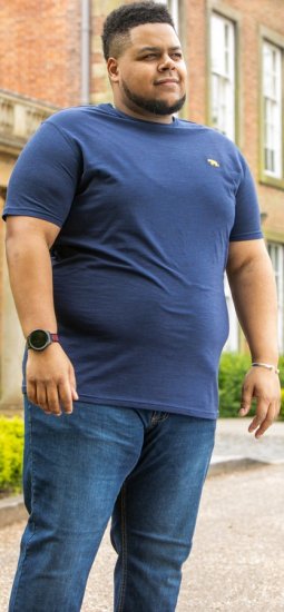 D555 ORSTON Reno Fabric Crew Neck T-Shirt With Chest Embroidery Blue Reno - T-krekli - T-krekli - 2XL-14XL