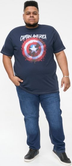 D555 ROGERS Official Captain America Printed T-Shirt Dark Navy - T-krekli - T-krekli - 2XL-14XL