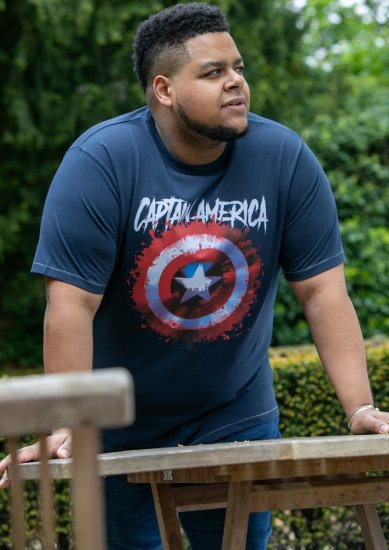 D555 ROGERS Official Captain America Printed T-Shirt Dark Navy - T-krekli - T-krekli - 2XL-14XL