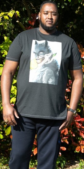 D555 MARTIN Official Batman Printed T-Shirt Washed Black - T-krekli - T-krekli - 2XL-14XL
