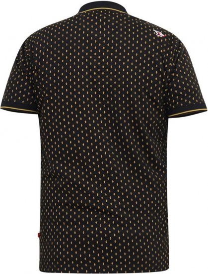 D555 RAUL AOP Jersey Polo With Jacquard Collar, Ribs And Chest Pocket Black - Polo krekli - Polo krekli - 2XL-8XL