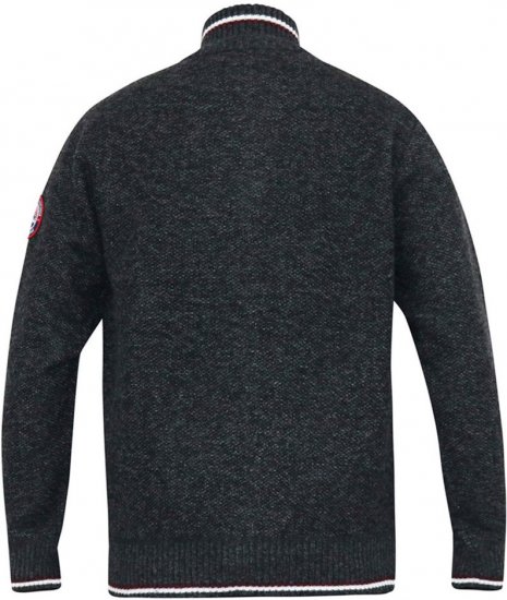 D555 ABERDARE Knitted Zip Through Sweater With Bonded Check Lining Charcoal Marl - Džemperi un džemperi ar kapuci - Džemperi - 2XL-14XL