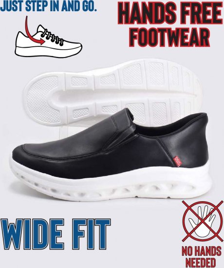 D555 Carlisle 2 Kingsize Hands Free Shoes Black - Vīriešu apavi 40-52 - 
