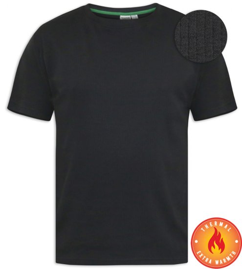 D555 Motherwell Thermal Short Sleeve T-Shirt Black - Apakšveļa un peldšorti - Apakšveļa - 2XL-8XL