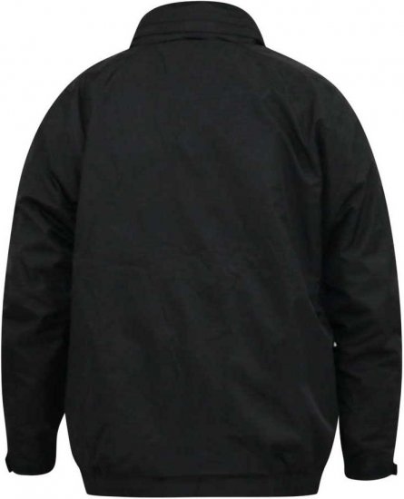 D555 Rudy Showerproof Fleece Lined Jacket With Packaway Hood - Black - Jakas & Lietus apģērbs - Jakas - 2XL-12XL
