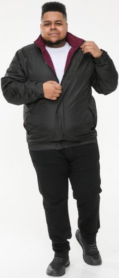 D555 Rudy Showerproof Fleece Lined Jacket With Packaway Hood - Black - Jakas & Lietus apģērbs - Jakas - 2XL-12XL