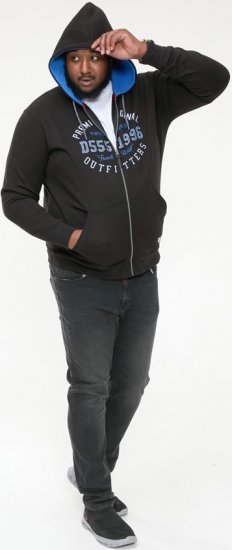 D555 LINGARD Full Zip Hoody With Original Chest Print Black - Džemperi un džemperi ar kapuci - Džemperi - 2XL-14XL