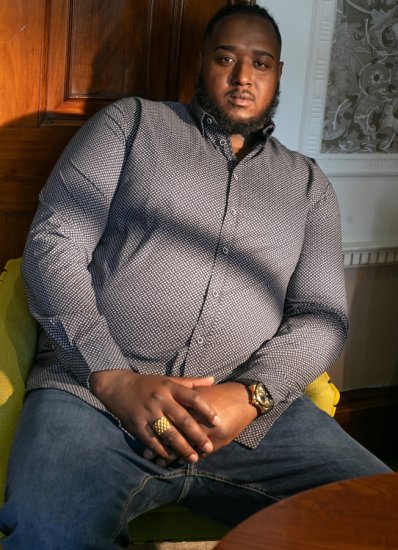 D555 MORGAN Micro AOP Long Sleeve Shirt With Concealed Button Down Collar Navy - Krekli - Krekli - 2XL-8XL