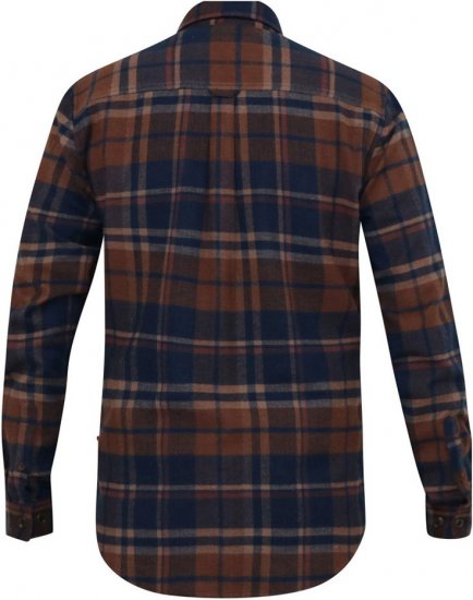 D555 SHERLOCK Check Overshirt With Two Patch Pockets & Button Down Collar Navy - Krekli - Krekli - 2XL-8XL