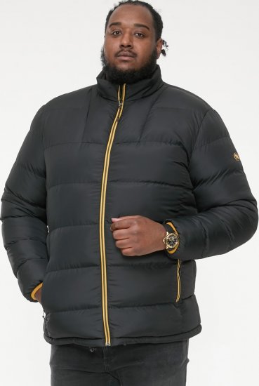 D555 CRISTIANO Puffer Jacket With Binding On Cuffs And Embroidery Badge On Sleeve Black - Jakas & Lietus apģērbs - Jakas - 2XL-12XL