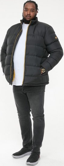 D555 CRISTIANO Puffer Jacket With Binding On Cuffs And Embroidery Badge On Sleeve Black - Jakas & Lietus apģērbs - Jakas - 2XL-12XL