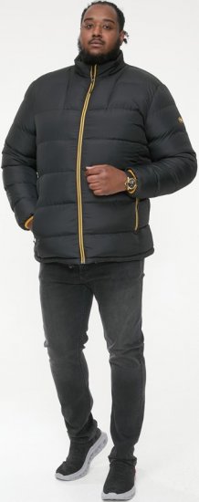 D555 CRISTIANO Puffer Jacket With Binding On Cuffs And Embroidery Badge On Sleeve Black - Jakas & Lietus apģērbs - Jakas - 2XL-12XL