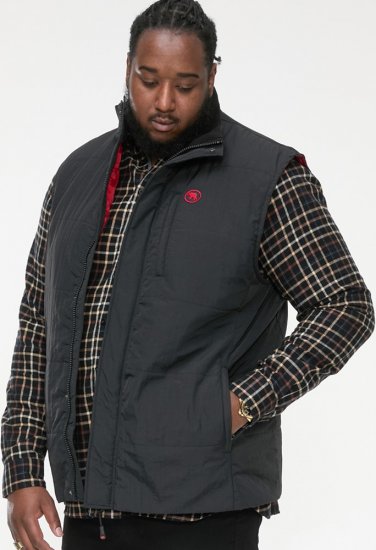 D555 FELIPE Zip Through Padded Gilet With Contrast Colour Lining And Rubber Badge Black - Jakas & Lietus apģērbs - Jakas - 2XL-12XL