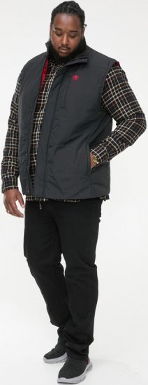 D555 FELIPE Zip Through Padded Gilet With Contrast Colour Lining And Rubber Badge Black - Jakas & Lietus apģērbs - Jakas - 2XL-12XL